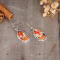 European American Vintage Hong Kong Style Sticker Drop Earrings For Women, Vacation Party Maillard Jewelry view 3