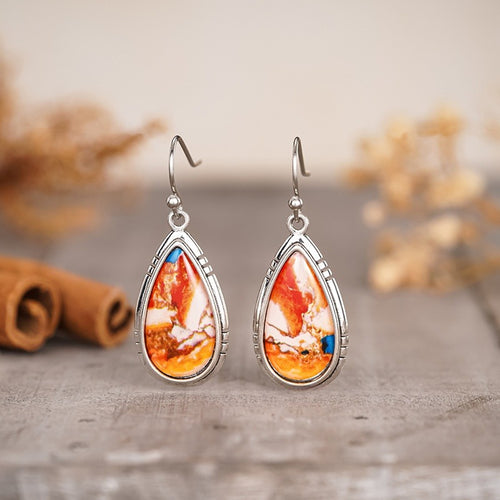 European American Vintage Hong Kong Style Sticker Drop Earrings For Women, Vacation Party Maillard Jewelry