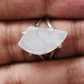 Four Prong Faux Jade Transparent Irregular Geometric Ring For Women, Elegant Jewelry view 2