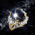 Bold Palace Style Two Tone Ring For Women, Marquise Oval Faux Sapphire Jewelry view 5