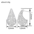 Hollow European American Teardrop Stud Earrings With Full Rhinestone Light Luxury Design view 4