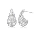 Hollow European American Teardrop Stud Earrings With Full Rhinestone Light Luxury Design view 6