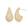 Hollow European American Teardrop Stud Earrings With Full Rhinestone Light Luxury Design view 5