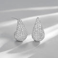 Hollow European American Teardrop Stud Earrings With Full Rhinestone Light Luxury Design view 1
