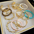 Iron Geometric Flower Bracelet Jewelry Set, European Style Statement Bangle Accessories view 2