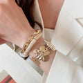 Iron Geometric Flower Bracelet Jewelry Set, European Style Statement Bangle Accessories view 3