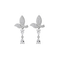 Modern Copper Zircon Butterfly Waterdrop Tassel Drop Earrings With Silver Needle For Women view 5