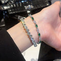 Korean Style Light Luxury Copper Zircon Oval Clasp Bangle Minimalist Geometric Fashion Jewelry view 3