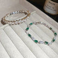 Korean Style Light Luxury Copper Zircon Oval Clasp Bangle Minimalist Geometric Fashion Jewelry view 4