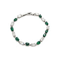 Korean Style Light Luxury Copper Zircon Oval Clasp Bangle Minimalist Geometric Fashion Jewelry view 5