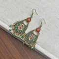 Vintage Ethnic Alloy Teardrop Enamel Rice Bead Tassel Drop Earrings view 2