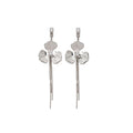 Copper Zircon Butterfly Flower Tassel Clip-on Earrings For Women, Minimalist Light Luxury Style view 5