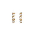 18K Gold Plated Zircon Round Faux Pearl Clip-on Earrings French Vintage Minimalist Jewelry view 5
