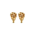 18K Gold Plated Copper Round Floral Cluster Clip-on Earrings Elegant Minimalist Office Jewelry view 5