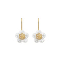 18K Gold Plated Mother Of Pearl Flower Hook Earrings For Women, Light Luxury Versatile Jewelry view 5