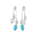 Vintage Acrylic Leaf Rhinestone Silver Needle Drop Earrings For Women Designer Statement Jewelry view 5