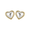 18K Gold Plated Heart Faux Pearl Stud Earrings With Silver Posts For Women view 5