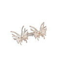 Copper Zircon Firework Butterfly Stud Earrings With Silver Pins Minimalist Korean Style view 5