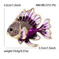 Alloy Rhinestone Enamel Fish Brooch For Suit And Coat Accessories view 6