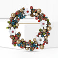 Alloy Rhinestone Pearl Christmas Wreath Brooch Pin For Suit Shawls view 1