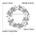 Alloy Rhinestone Pearl Christmas Wreath Brooch Pin For Suit Shawls view 6