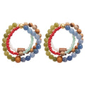 Natural Stone Wood Beaded Stud Earrings For Women, Vintage Ethnic Round Geometric Jewelry view 5