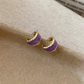 Minimalist Modern Alloy Irregular Enamel Round Geometric Stud Earrings For Women view 4
