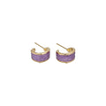 Minimalist Modern Alloy Irregular Enamel Round Geometric Stud Earrings For Women view 5