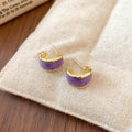 Minimalist Modern Alloy Irregular Enamel Round Geometric Stud Earrings For Women view 2