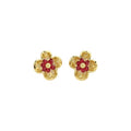 Sweet Floral Artificial Crystal Stud Earrings, Light Luxury Spring Flower Design view 5