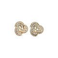 French Minimalist Copper Zircon Geometric Round Twist Stud Earrings For Women view 5