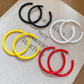 Geometric Round Acrylic C Shape Stud Earrings With Silver Pins, Niche Statement Fashion Design view 4