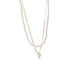 18K Gold Plated Double Layer Geometric Faux Pearl Necklace Light Luxury Clavicle Choker view 5