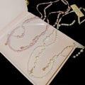 French Style Rhinestone Round Double Layer Faux Pearl Sweater Necklace Light Luxury Vintage Jewelry view 4