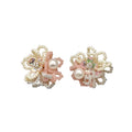 Light Luxury Floral Imitation Pearl Rhinestone Stud Earrings With Silver Posts For Women view 5