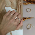 18K Gold Plated Beaded Pearl Round Ring For Women view 3