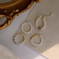 18K Gold Plated Beaded Pearl Round Ring For Women view 2