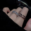 Zircon Double Layer Open Ring For Women view 1