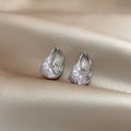 Copper Zircon Geometric Round Earrings Korean Minimalist Light Luxury Fashion Ear Cuffs view 3