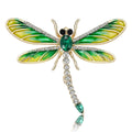Alloy Rhinestone Enamel Dragonfly Brooch Pin For Suit Jacket Decoration view 2