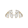 18K Gold Plated Silver Needle Zircon Crystal Bow Stud Earrings Elegant Light Luxury Style view 5