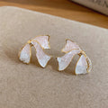 18K Gold Plated Silver Needle Zircon Crystal Bow Stud Earrings Elegant Light Luxury Style view 4