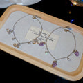 Korean Style Copper Rhinestone Grape Cherry Pendant Bangle For Women view 4