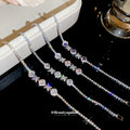 Korean Minimalist Copper Zircon Diamond Flower Bangle For Women Light Luxury Jewelry view 4