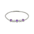 Korean Minimalist Copper Zircon Diamond Flower Bangle For Women Light Luxury Jewelry view 5