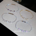 Korean Minimalist Copper Zircon Diamond Flower Bangle For Women Light Luxury Jewelry view 2