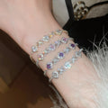 Korean Minimalist Copper Zircon Diamond Flower Bangle For Women Light Luxury Jewelry view 3