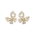 18K Gold Plated Zircon Hollow Butterfly Faux Pearl Stud Earrings For Women Light Luxury view 5