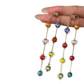 Light Luxury Round Geometric Faux Crystal Tassel Drop Earrings For Beach Vacation Women view 5