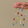Light Luxury Round Geometric Faux Crystal Tassel Drop Earrings For Beach Vacation Women view 4